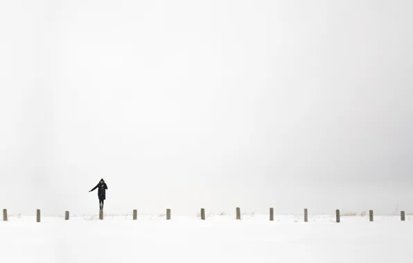 Picture white, girl, background, Minimalism