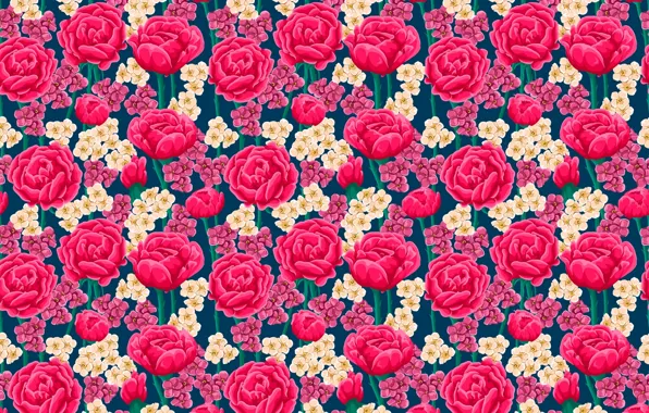 Flowers, pattern, roses