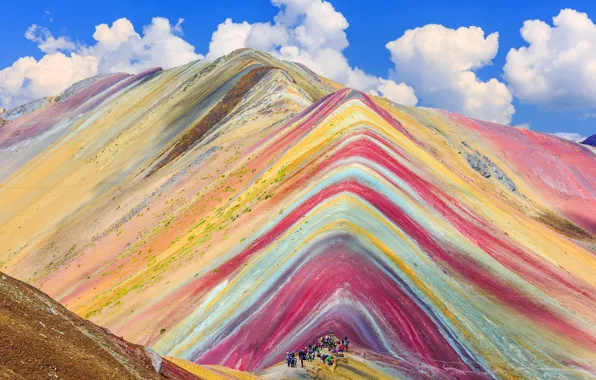 Peru, South America, Vinicunca Rainbow Mountain