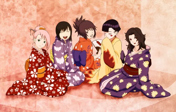 Sakura, naruto, anime, Hinata, Shizune, kunoichi of Konoha, Anko, Besides the
