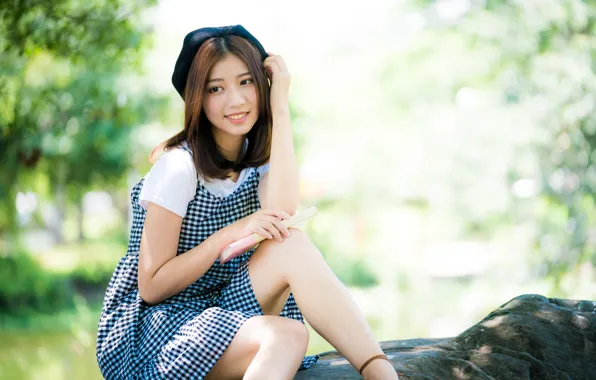 Picture girl, Asian, cutie, bokeh