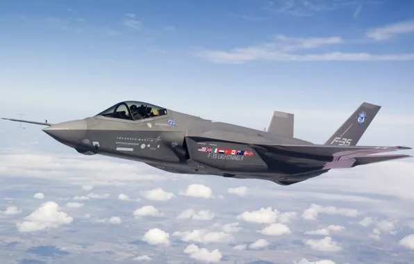 Picture clouds, height, fighter, f-35
