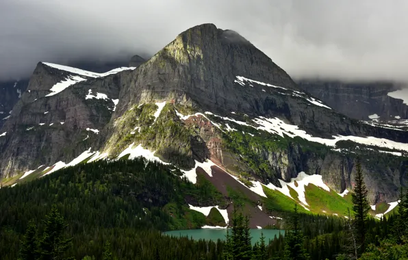 Picture mountains, lake, Montana, USA, national Park, Glacier