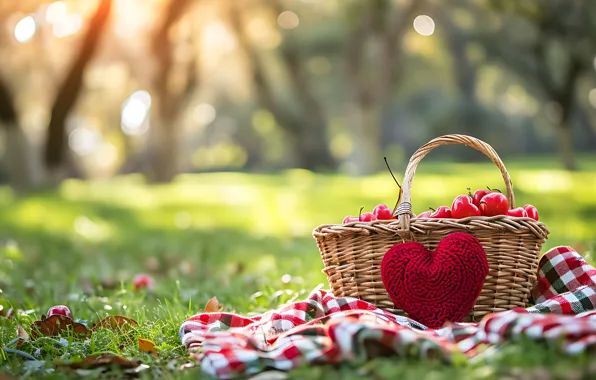 Grass, love, nature, Park, holiday, glade, heart, spring
