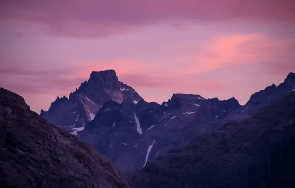 Picture the sky, clouds, mountains, nature, rocks, Greenland, Greenland, Prince Christian Sound