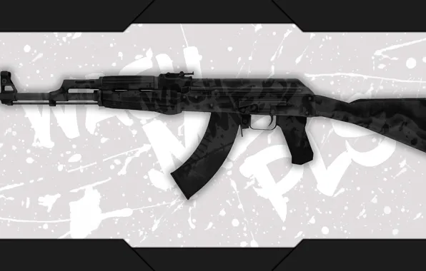 Picture frame, spot, machine, white background, AK-47, Kalashnikov, paint, workshop