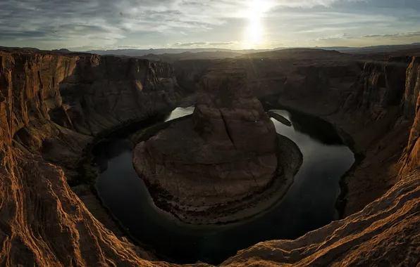 Picture landscape, Arizona, River, Horseshoe Bend, Curve