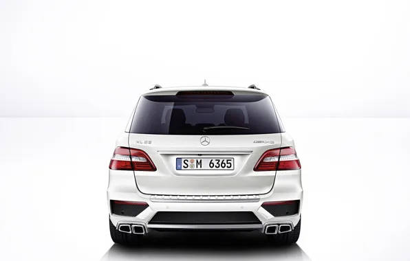 Picture Mercedes, jeep, Mercedes, AMG, exhaust, ML 6.3 AMG, white? the rear part