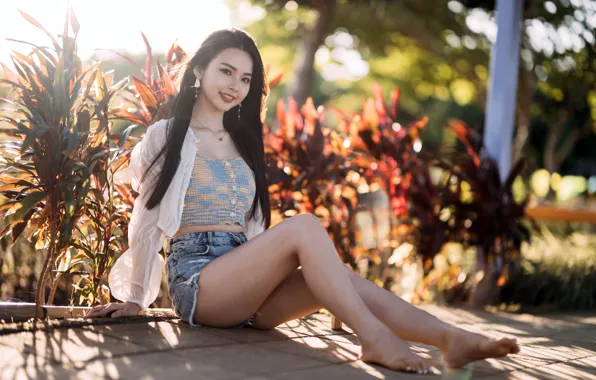 Picture girl, background, Asian