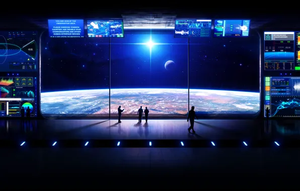 Space, stars, planet, station