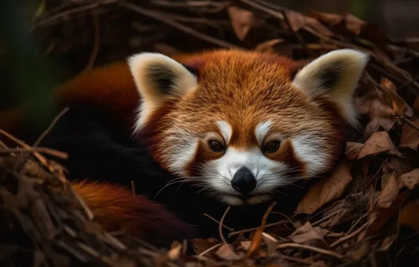 Look, nature, pose, portrait, red Panda, face, red Panda, AI art