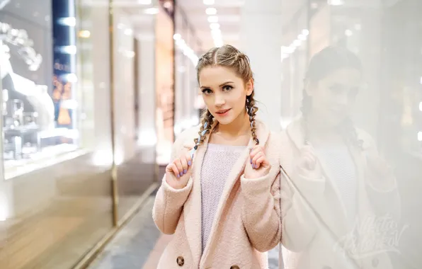 Picture look, lights, pose, model, portrait, makeup, hairstyle, braids