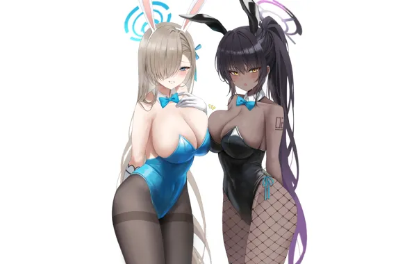 Girl, girls, rabbit, anime, pretty, blonde, big boobs, babe