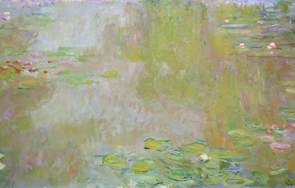 Picture Claude Monet, 1917, Lilies Pond, The Water