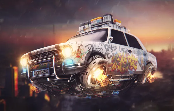 Picture car, graffiti, cyberpunk