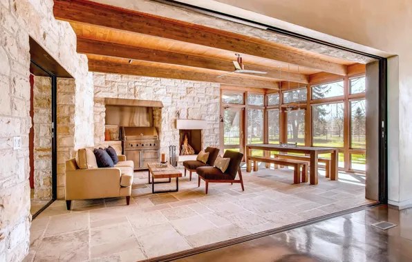Furniture, interior, oven, terrace, ranch