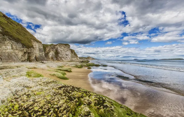 Picture sea, clouds, rocks, shore, Ireland, Ireland