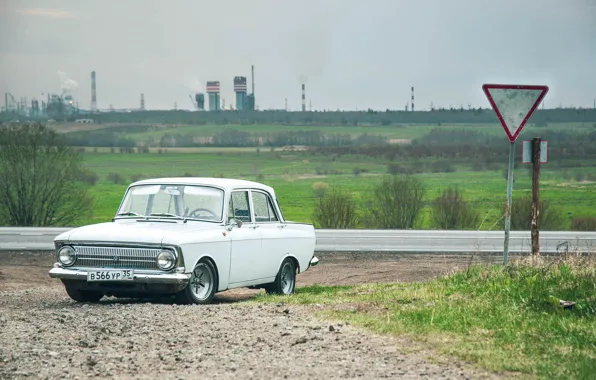 Picture white, USSR, car, classic, 412, Muscovite, AZLK, Mosa