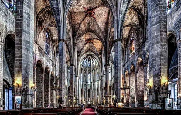 Barcelona, Catalonia, barcelona, catalonia, Santa Maria del Mar, Gothic Church, Santa Maria del Mar