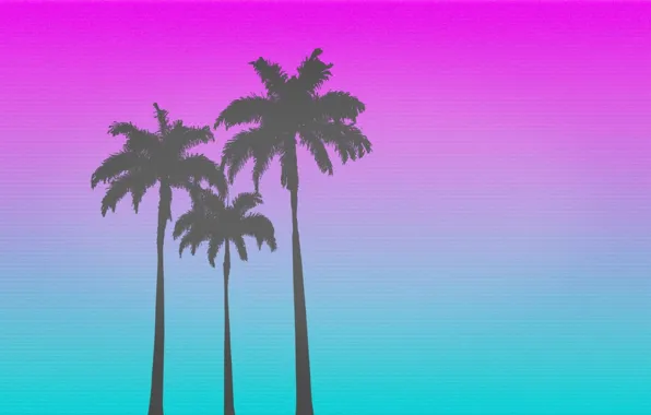 Stars, Palm trees, Background, Hotline Miami, Synthpop, Darkwave, Synth, Retrowave