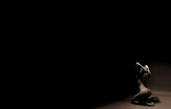 Light, background, back, buttocks, knees, sitting, Cherny