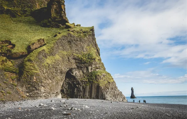 Picture rock, the ocean, shore, mountain