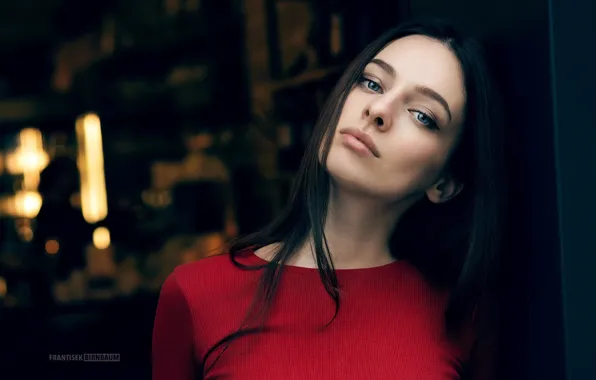 Look, girl, arrows, dress, brunette, girl, blue eyes, dress