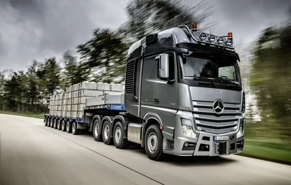 Movement, speed, track, Mercedes, cargo, tractor, Actros