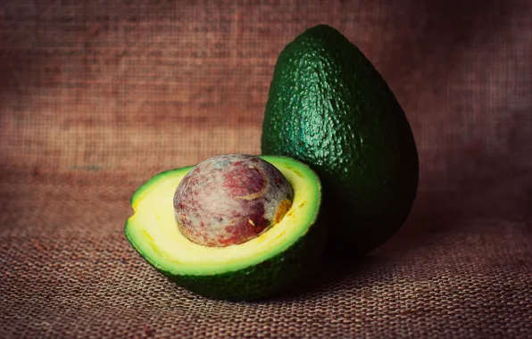 Bone, avocado, matting, exotic fruits