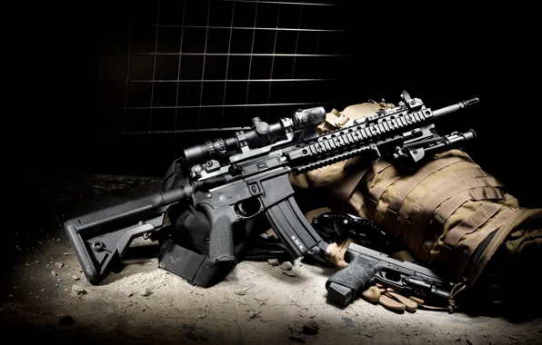 Gun, twilight, BCM, assault rifle, kit