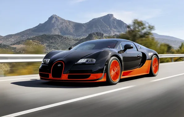 Picture Bugatti, Bugatti, Veyron, Veyron, Orange, Speed, Super, Sport