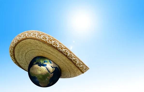 The sun, heat, planet, hat, climate change, warming