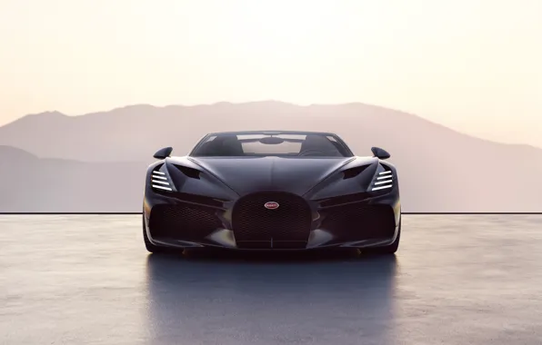 Picture Bugatti, Roadster, front view, hypercar, 2024, W16 Mistral