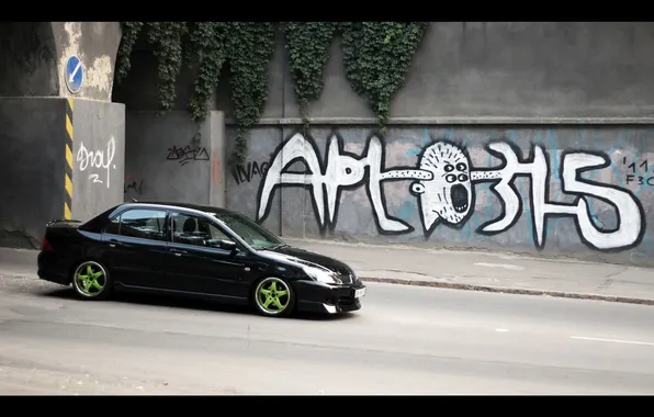 Picture mitsubishi, graffiti, lancer, Dropped and Clean
