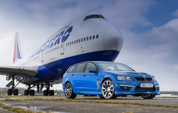 Picture Blue, The plane, Machine, Boeing, Vauxhall, VXR8, 747, Universal