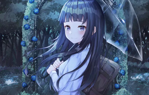 Girl, background, umbrella