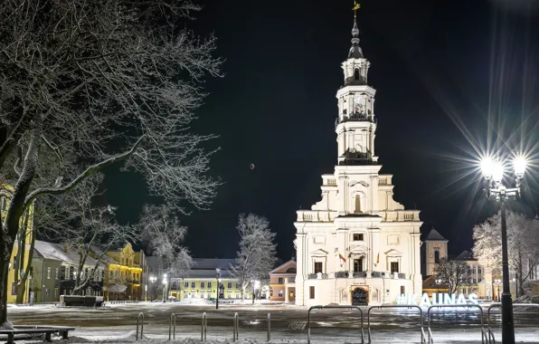 Night, Lithuania, Kaunas