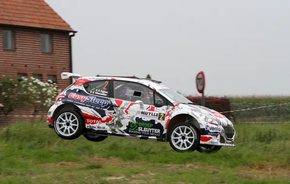 Grass, House, Jump, Peugeot, Rally, 208, T16