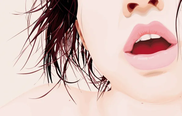 Hair, Vector, lips