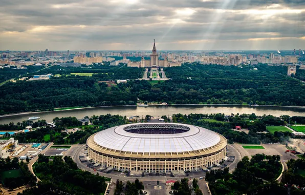 The city, Moscow, Russia, 2018, Stadium, Luzhniki, Stadium, Luzhniki