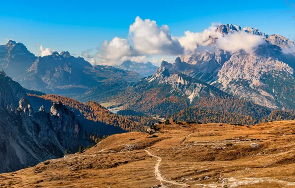 Picture clouds, mountains, nature, Italy, The Dolomites