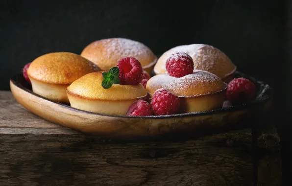 Raspberry, cake, powdered sugar, Natasha Breen, lemon