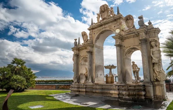 Picture Italy, Naples, fountain of the Giants