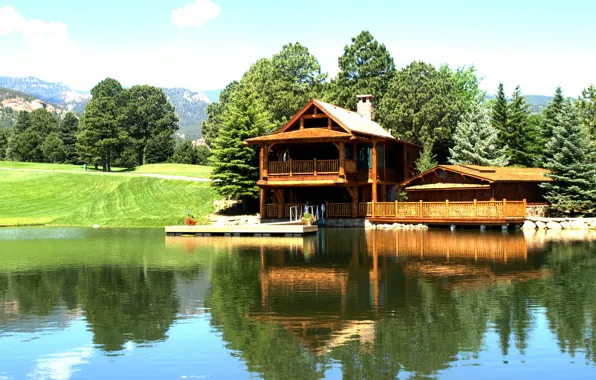 Picture landscape, nature, lake, home