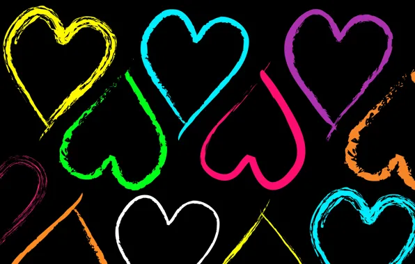 Paint, beauty, rainbow, hearts