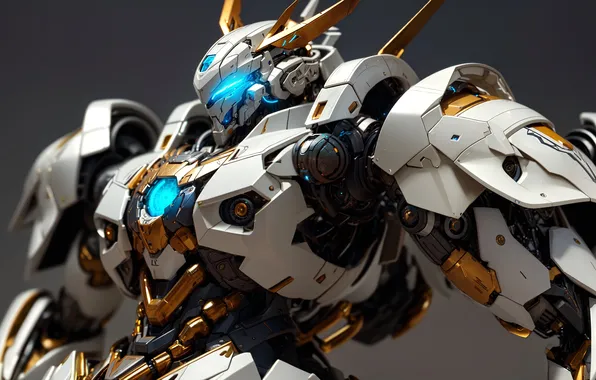 White, robot, transformer