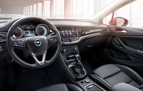 Interior, the wheel, Opel, Astra, salon, torpedo, Opel, dashboard