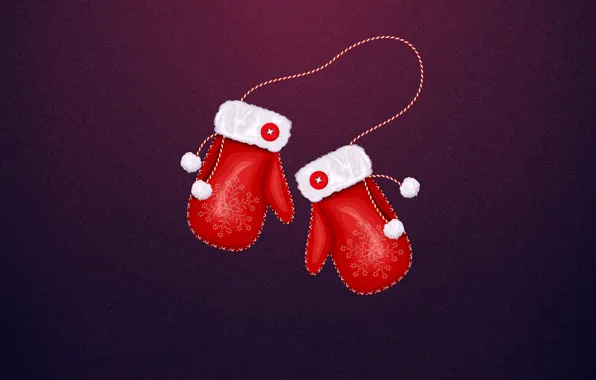 Winter, Minimalism, Snow, Background, New year, Holiday, Mood, Mittens