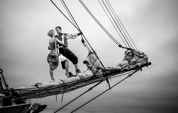 Love, couple, cloudy, sailing, sail