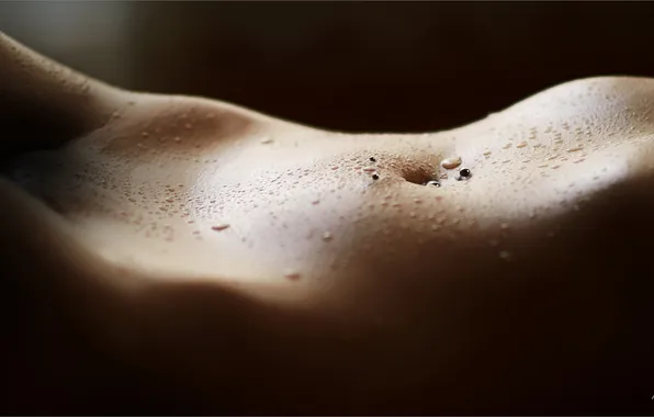 Wet, drops, macro, belly